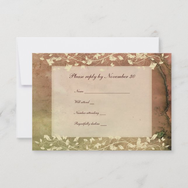 Rustikal Chic Warme Farben uAwg mit Umschlägen RSVP Karte (Vorderseite)