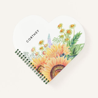 Rustikal | Country Sunblumen Custom Gift Notizbuch