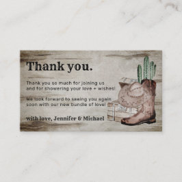 Rustikal Dark Danke Baby Cowboy Begleitkarte