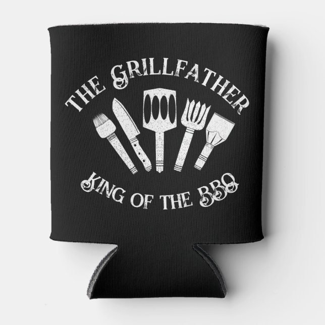 Rustikal "Der Grillvater: Funny GRILLEN Gift Dosenkühler (Vorderseite)