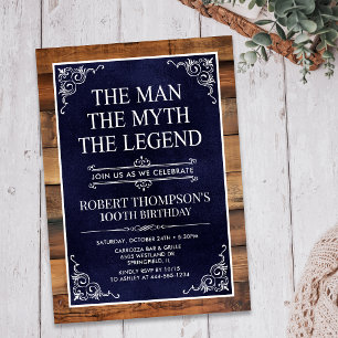 Rustikal Der Mann Der Mythos Die Legende 100. Gebu Einladung