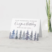 Rustikal Dusty Blue Forest Husband Geburtstag
