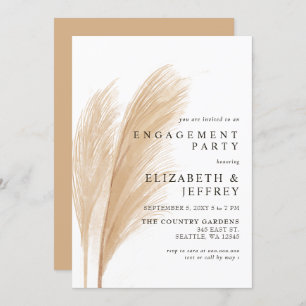 Rustikal Earthy Boho Pampas Engagement Party Einladung