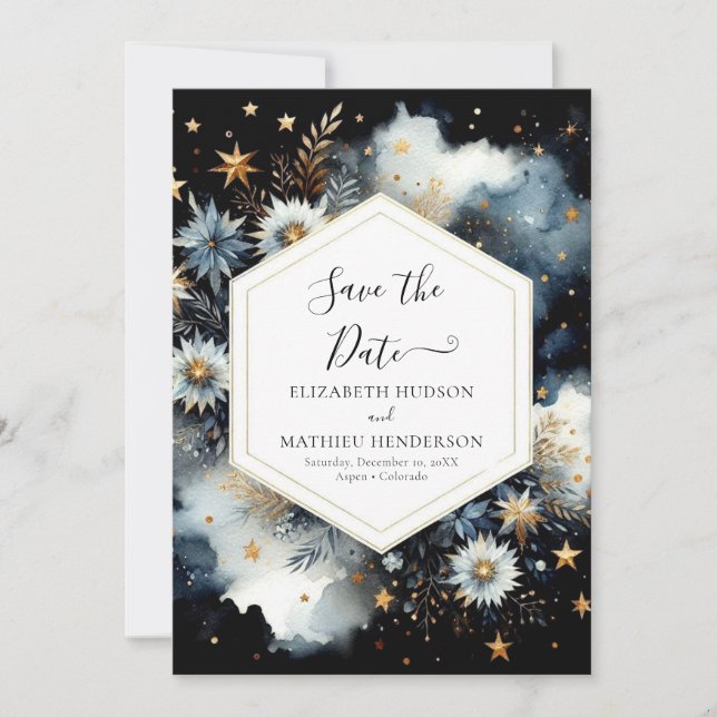 Rustikal-Editable Celestial Wedding Save The Date (Vorderseite)