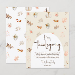 Rustikal elegante Herbst-Dankesgrüße  Postkarte