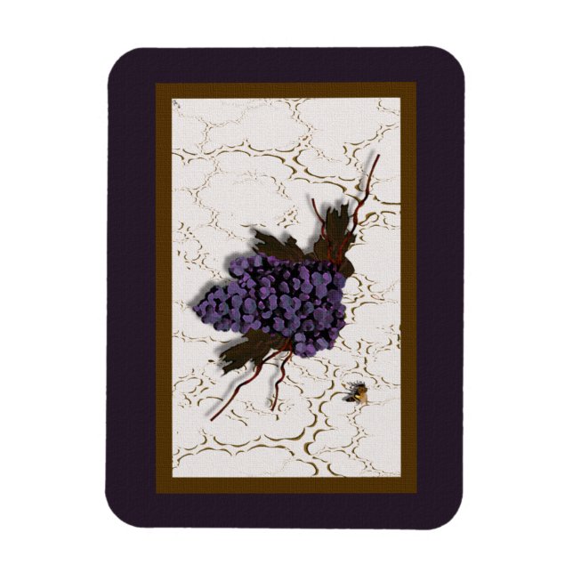 Rustikal Elegante Lila Trauben Magnet (Vertikal)