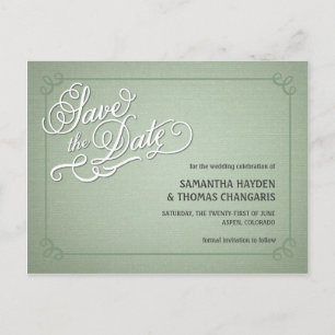 Rustikal Fade Green Save the Date Ankündigungspostkarte