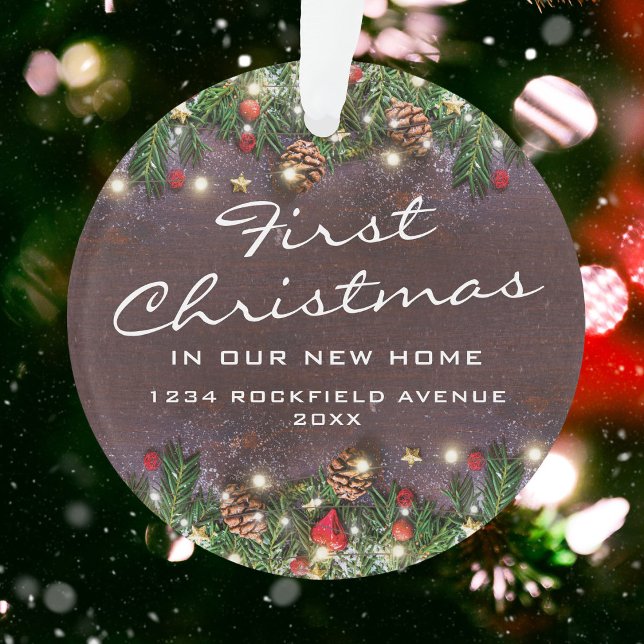 Rustikal First Christmas New Zuhause Ornament (Von Creator hochgeladen)