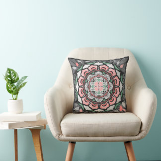 Rustikal Floral Mandala Kissen