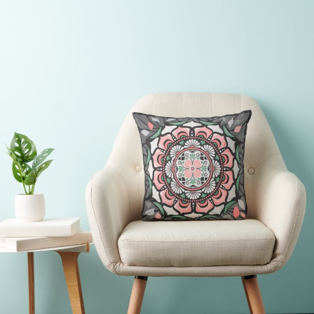 Rustikal Floral Mandala Kissen (Stuhl )
