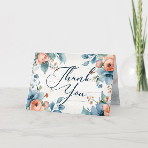 Rustikal Florals Blank Dankeskarte