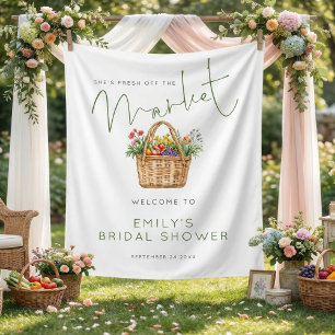 Rustikal Frisch vom Markt Willkommen zur Bridal Sh Wandteppich