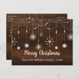 Rustikal frohe Weihnachten Land Snowflake Wood