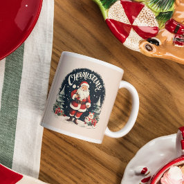 Rustikal frohe Weihnachten und Weihnachtsgeschenk Kaffeetasse