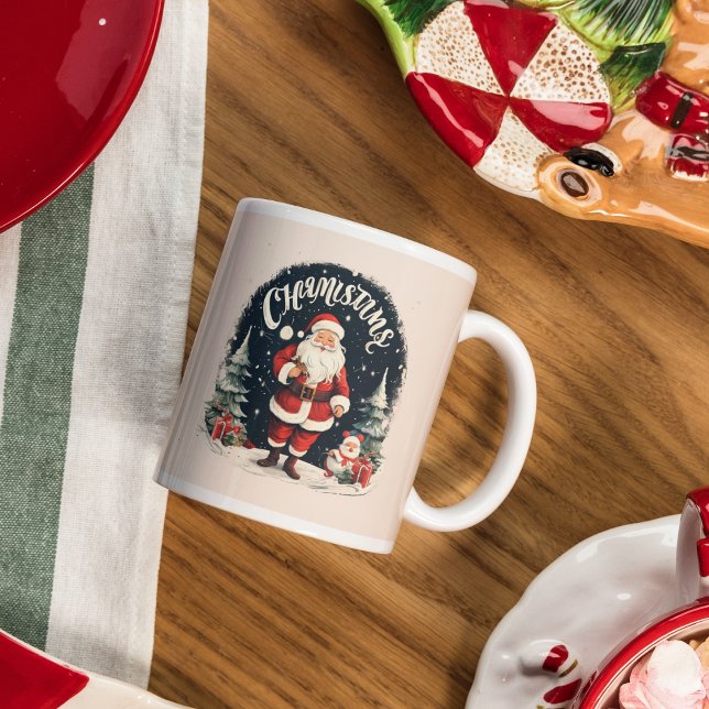 Rustikal frohe Weihnachten und Weihnachtsgeschenk Kaffeetasse (Von Creator hochgeladen)