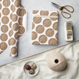 Rustikal frohe Weihnachts-Individuelle Name Wrappi Geschenkpapier