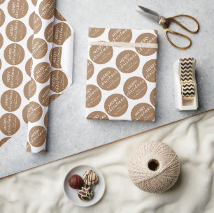 Rustikal frohe Weihnachts-Individuelle Name Wrappi Geschenkpapier