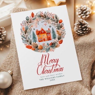 Rustikal frohe Weihnachtskraut Sweet Zuhause Feiertagskarte