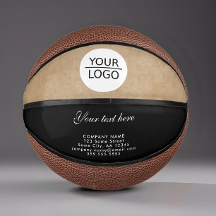 Rustikal Fügen Sie Ihr Logo mit individuellem Text Mini Basketball