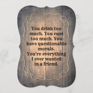 Rustikal-Funny-Bridesmaid / Vorschlag für eine Tra Einladung