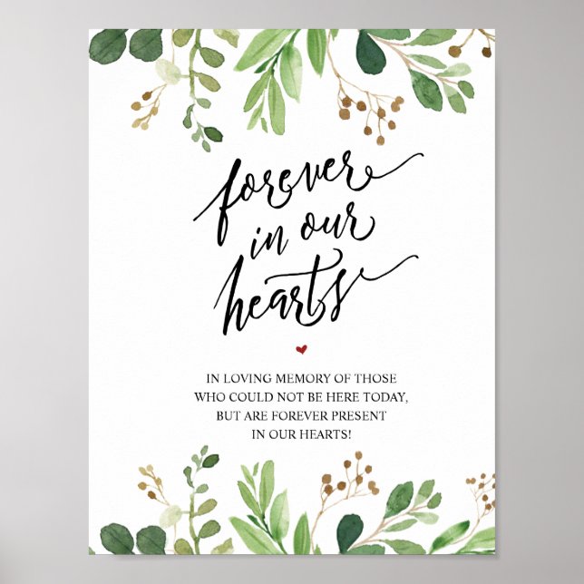 Rustikal für immer in unserem Herz-Gedächtniszeich Poster (Vorne)