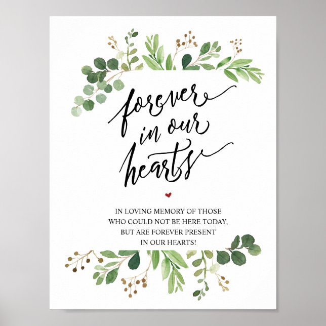 Rustikal für immer in unserem Herz-Gedächtniszeich Poster (Vorne)