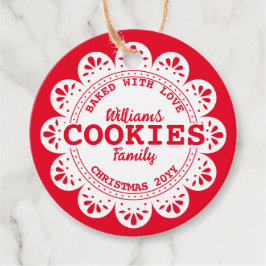 Rustikal gebacken mit Liebe Weihnachtskekse Rot Geschenkanhänger