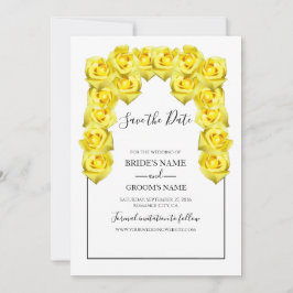 Rustikal-Gelb-Rosen-Hochzeit retten das Datum Save The Date