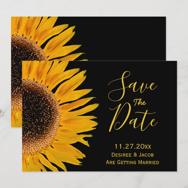Rustikal-Gelbblütenblüte Save the Date (Vorne/Hinten)