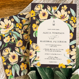 Rustikal Gelbe Blumenblume Kirchenchic Hochzeit Einladung