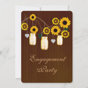 Rustikal Gelbe Mason Jars Engagement Party einlade Einladung