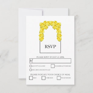 Rustikal-Gelbe Rosen Hochzeiten RSVP-Karten RSVP Karte