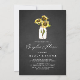 Rustikal Gelbe Sonnenblumen Mason Jar Paare Dusche Einladung