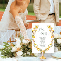Rustikal-Gelbe Wildblume Hochzeiten Tischnummern