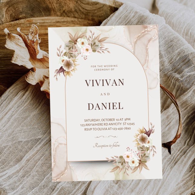 Rustikal getrocknete Blume Brautparty Party Einladung (Von Creator hochgeladen)