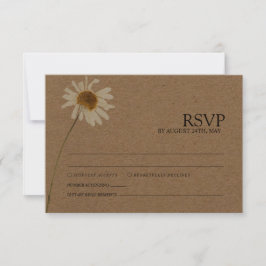 Rustikal getrocknete Sonnenblumen Hochzeit RSVP Karte