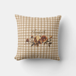 Rustikal Gingham Herbst Personalisiert Kissen
