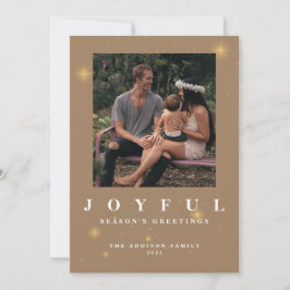 Rustikal Gold Joyful Two Foto Weihnachten