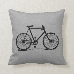 Rustikal Gray Vintag Bicycle Kissen
