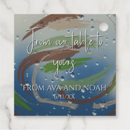 Rustikal, grün, braun und beige Pinselstriche Geschenkanhänger