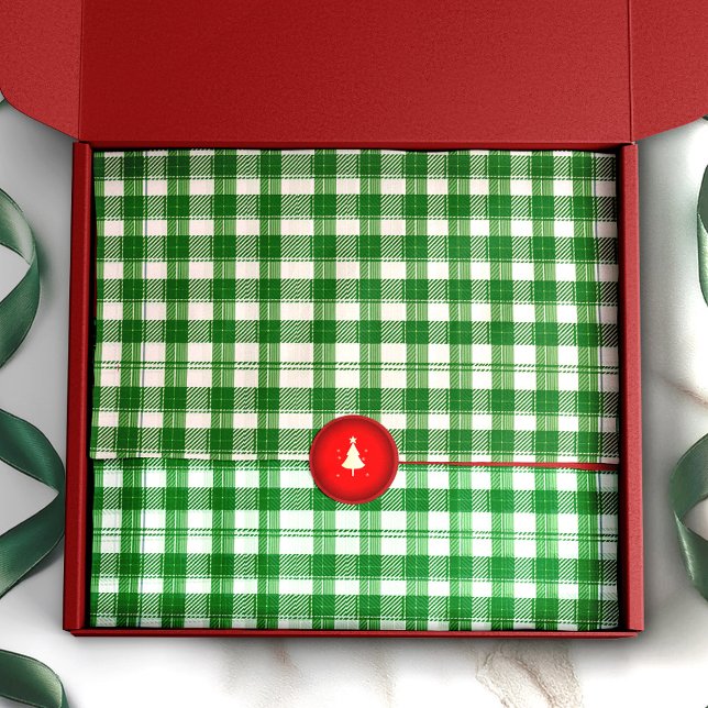 Rustikal grün und weiß Kariert, traditionell karie Seidenpapier (Wrap your gifts in style with this Classic Green Plaid Tissue Paper!)