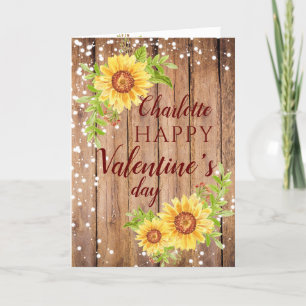 Rustikal-Happy-Valentine-Blumenkarte Feiertagskarte
