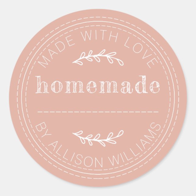 Rustikal hausgemachte Backwaren Marmelade kann tro Runder Aufkleber (Vorderseite)