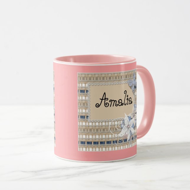 Rustikal, Hochzeit Tasse (VorderseiteRechts)