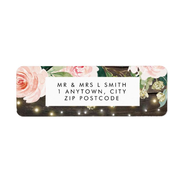 Rustikal-Holz-Rosa-Blumenzettel (Vorne)