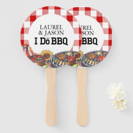 Rustikal I Do GRILLEN Couple Shower Party Gingham Fächer