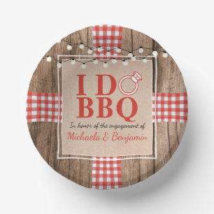 Rustikal I Do GRILLEN Engagement Party Paare Dusch Pappteller