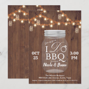 Rustikal ich mache GRILLEN Mason Jar Einladung