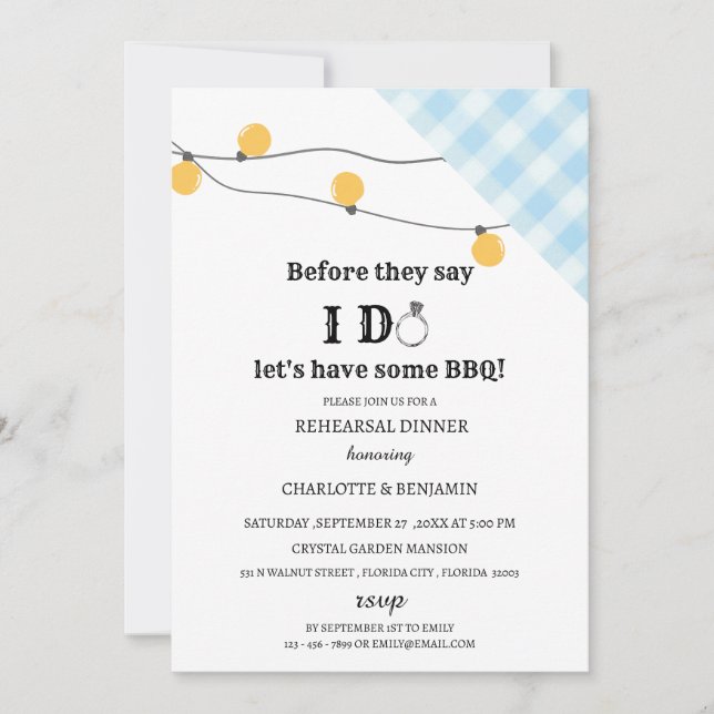 Rustikal Ich mache GRILLEN Probe Abendessen Einladung (Vorderseite)