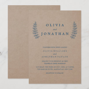 Rustikal Imitats Kraft Hochzeitseinladung Einladung